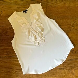 J Crew Cream Ruffle Collar Blouse - Size Medium